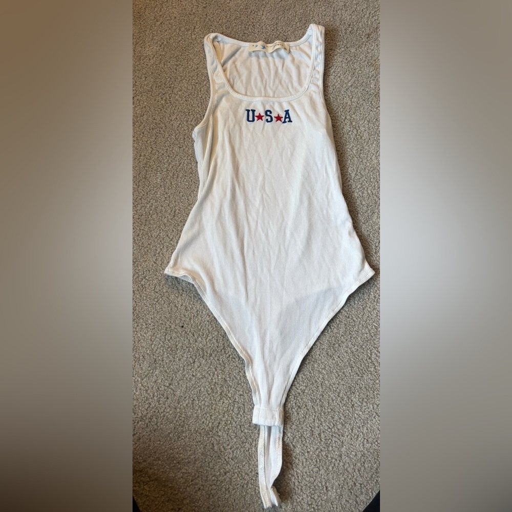 White USA Bodysuit